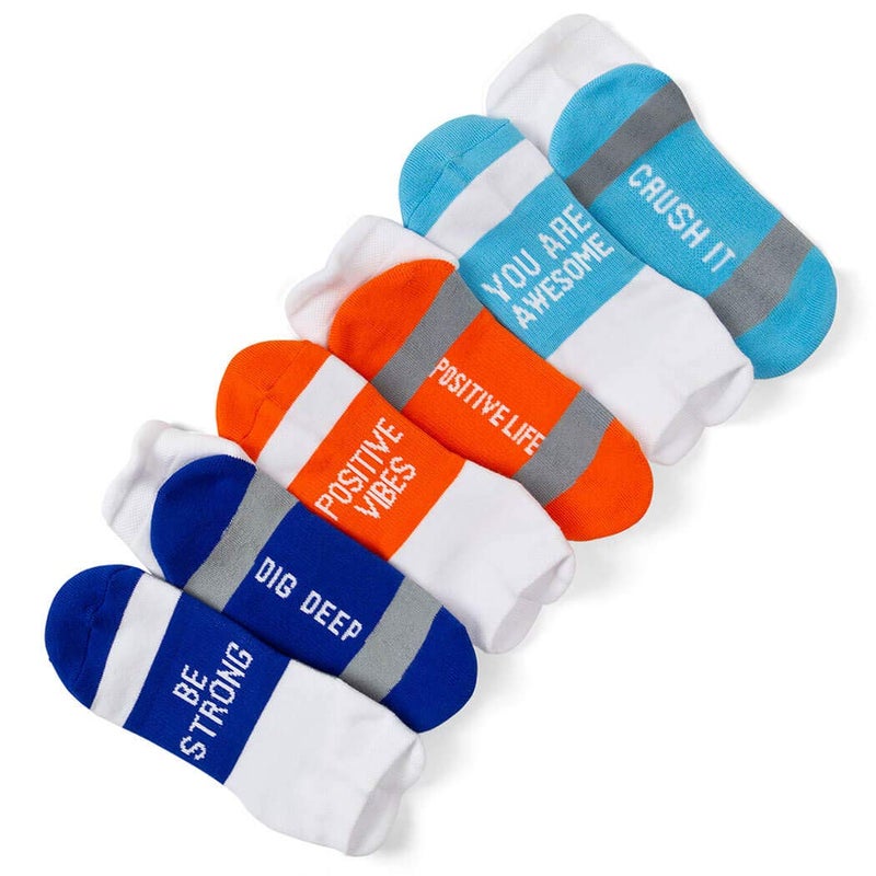 ChalkTalkSPORTS Your Inspirational Message Athletic 3-Pair Multicolored Sock Set | Get Well Soon - Image 1